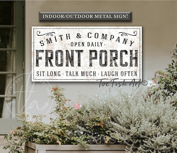 METAL SIGN Personalized Front Porch Sign Welcome Patio Bar | Etsy