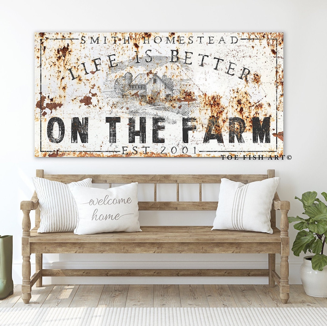 Custom Family Name Sign Modern Farmhouse Decor Life is Better on the ...