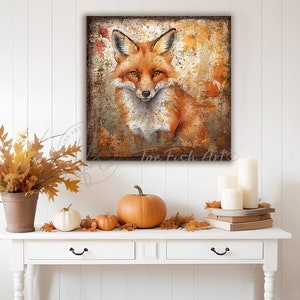 Fall Decoration Vintage Inspired Fox Sign Rustic Fox Wall Art Modern Farmhouse Mantel Entryway ...