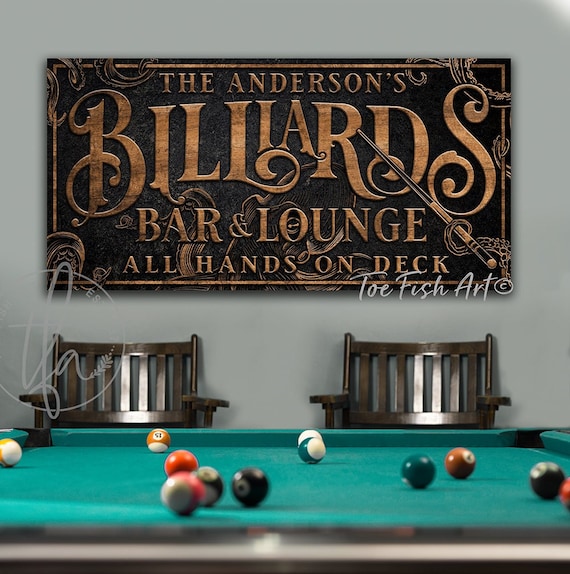 Billiards Sign Personalized Poolhall Sign For Game Room -  Portugal