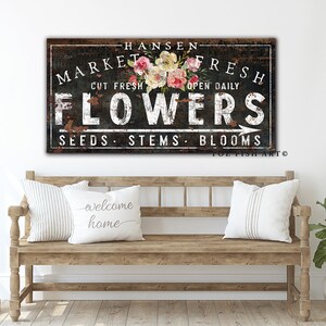 Custom Family Name Sign Vintage Farmhouse Wall Decor Rustic Chic Fresh ...