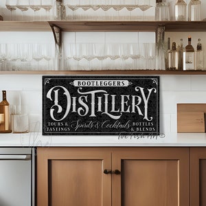 Distillery Sign Speakeasy Bar & Lounge Bourbon Whiskey Basement ...