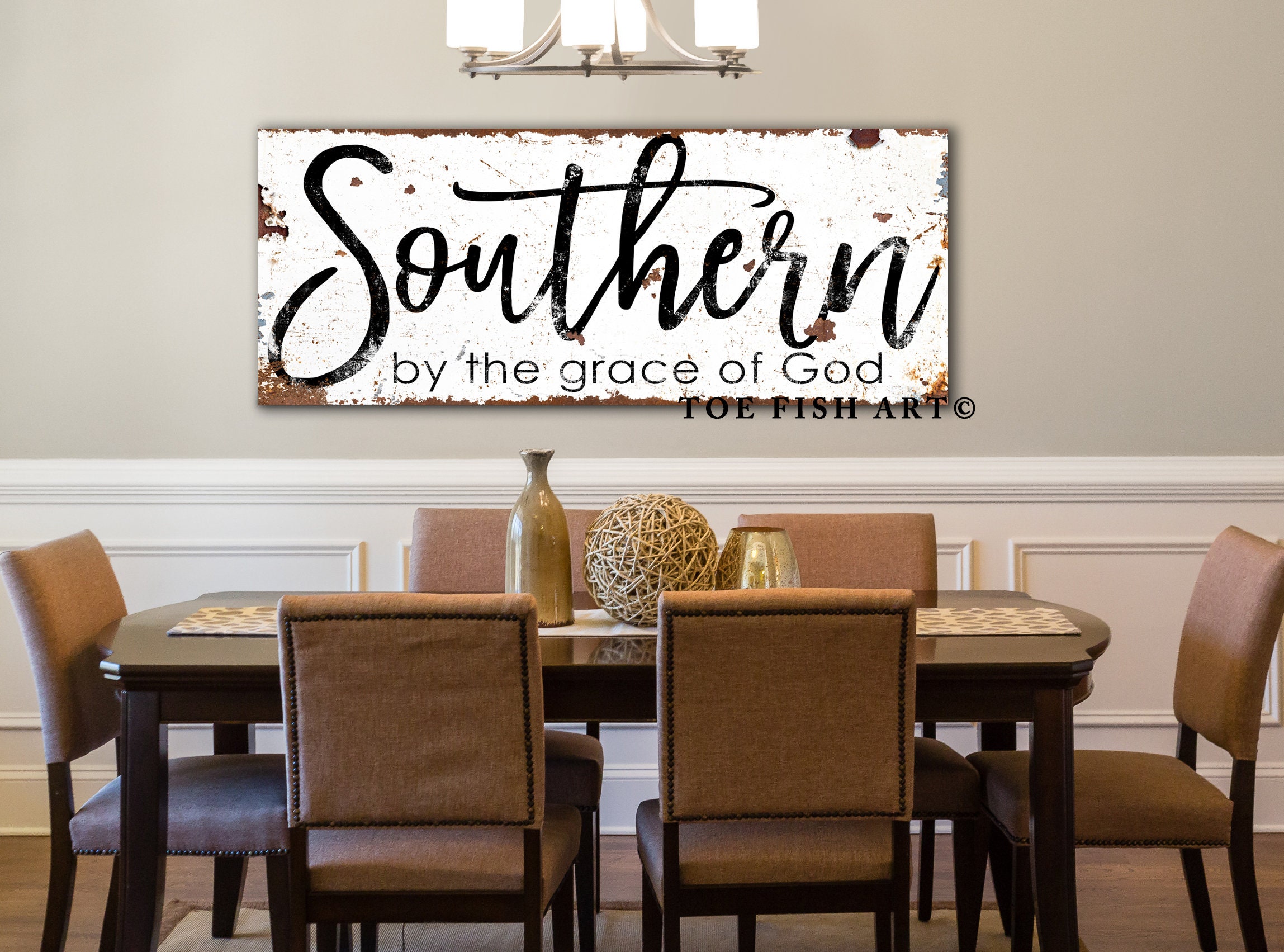 Southern by the Grace of God Modern Farmhouse Wall Decor Dining Room ...