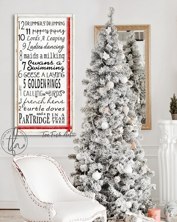 12 Day of Christmas Lyrics as Tree Decorations