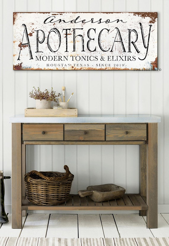 Apothecary Sign, Farmhouse Art Custom Name Decor Family Wall Art Farmhouse  Wall Decor Last Name Sign Personalized Farmhouse Style Sign Gift -   Israel