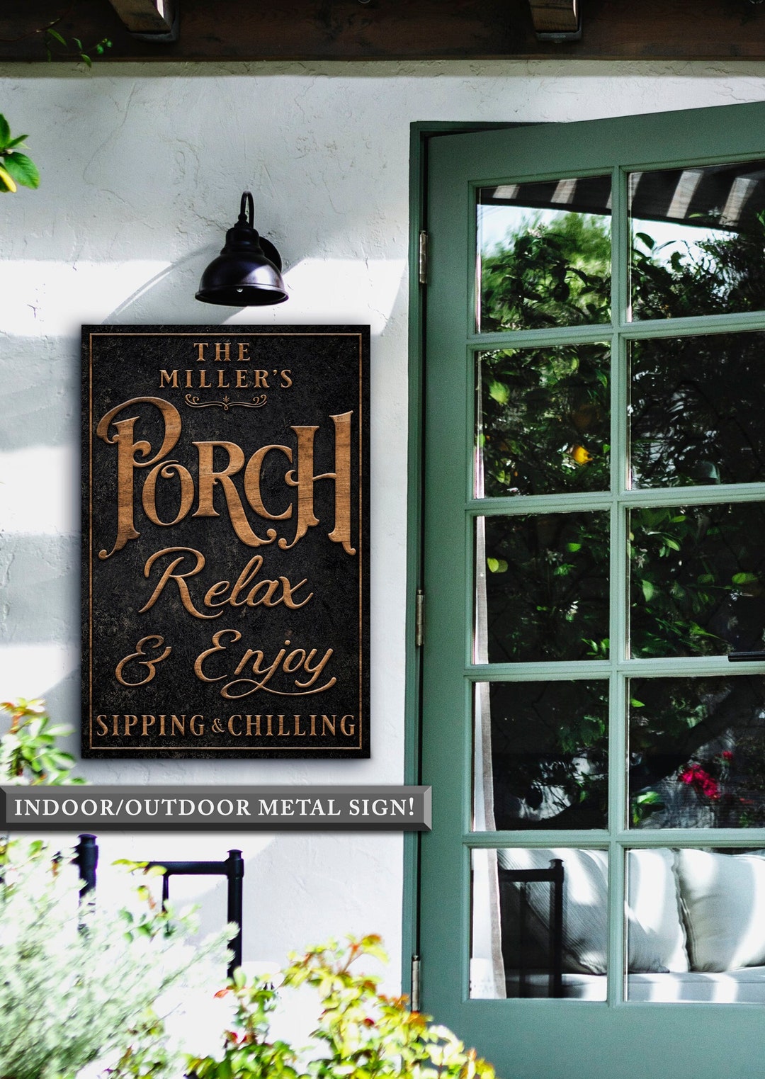 METAL SIGN! Personalized Porch Sign Welcome Patio Bar Grill Pool Deck ...