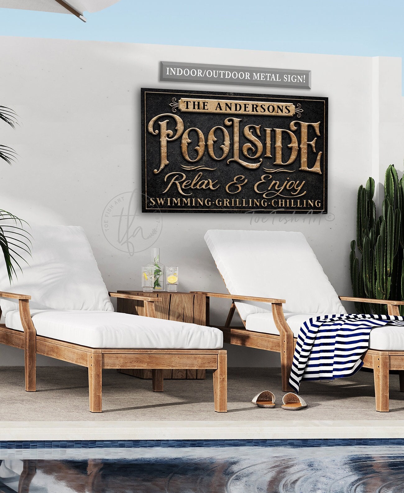 Personalized Poolside Sign Pool & Patio Sign Lanai Deck Custom Family ...
