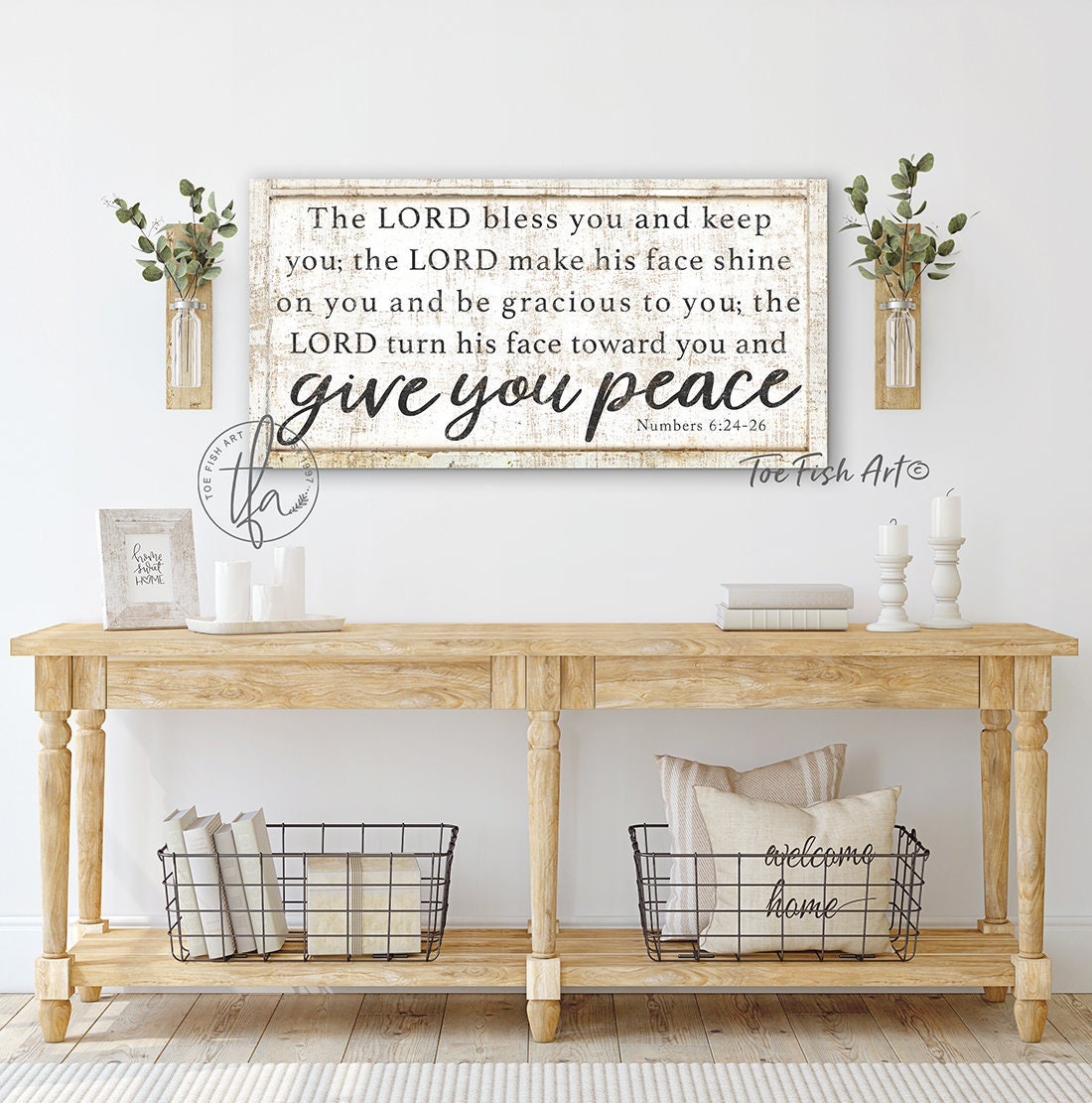 The Lord Bless You and Keep You Sign Modern Farmhouse Wall Etsy