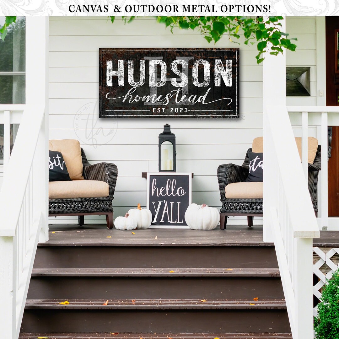 Family Name Sign Modern Farmhouse Wall Decor Name Established Signs ...