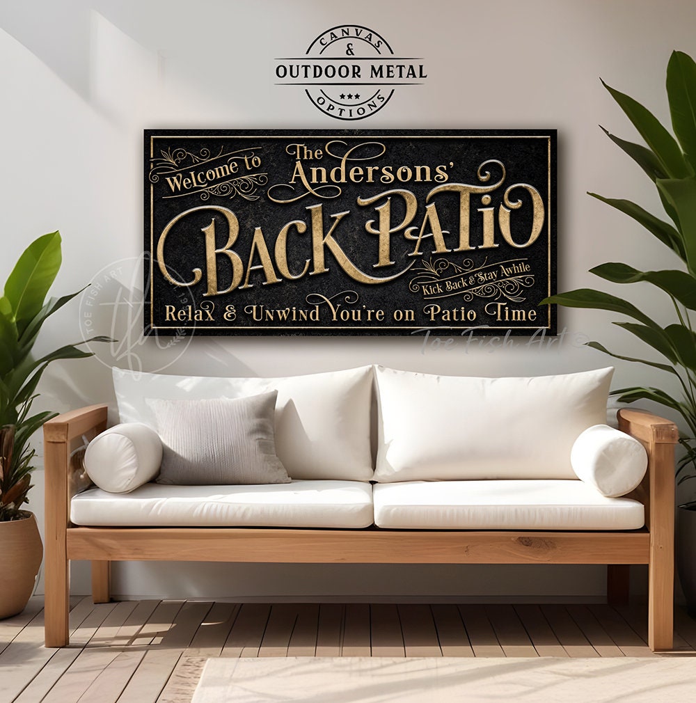 Personalized Back Patio Sign Backyard Bar and Grill Pool & Patio Deck ...