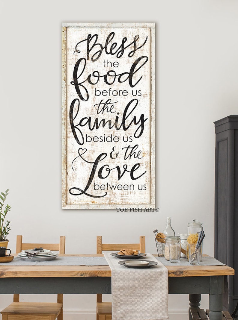 Bless the Food Before Us Sign Modern Farmhouse Wall Decor Meal Etsy