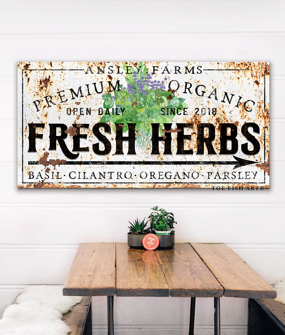 Custom Family Name Sign Modern Farmhouse Decor Fresh Herbs Sign Large ...