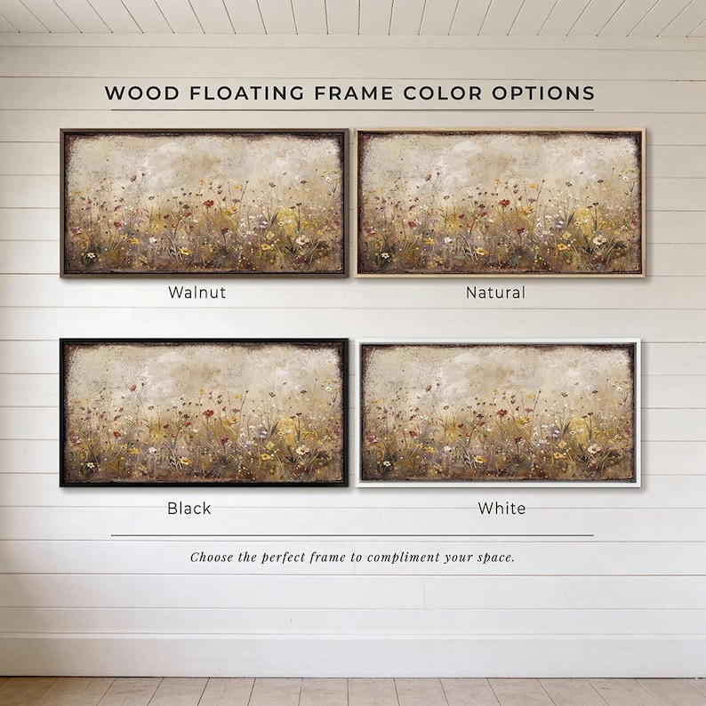 Wildflower Field Wall Art - Modern Farmhouse Wall Decor, Vintage ...