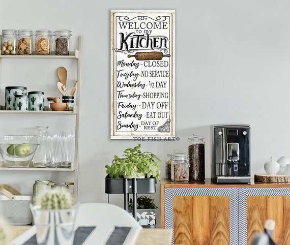 Personalized Kitchen Sign Family Name Rules Last Name Established