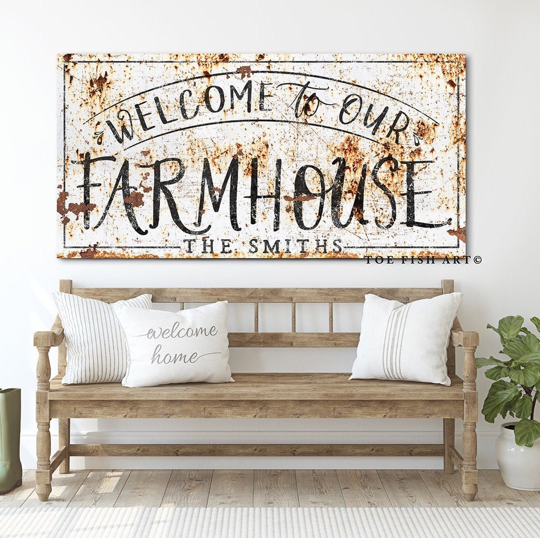 Personalized Family Name Sign Modern Farmhouse Wall Decor Rustic Wall ...