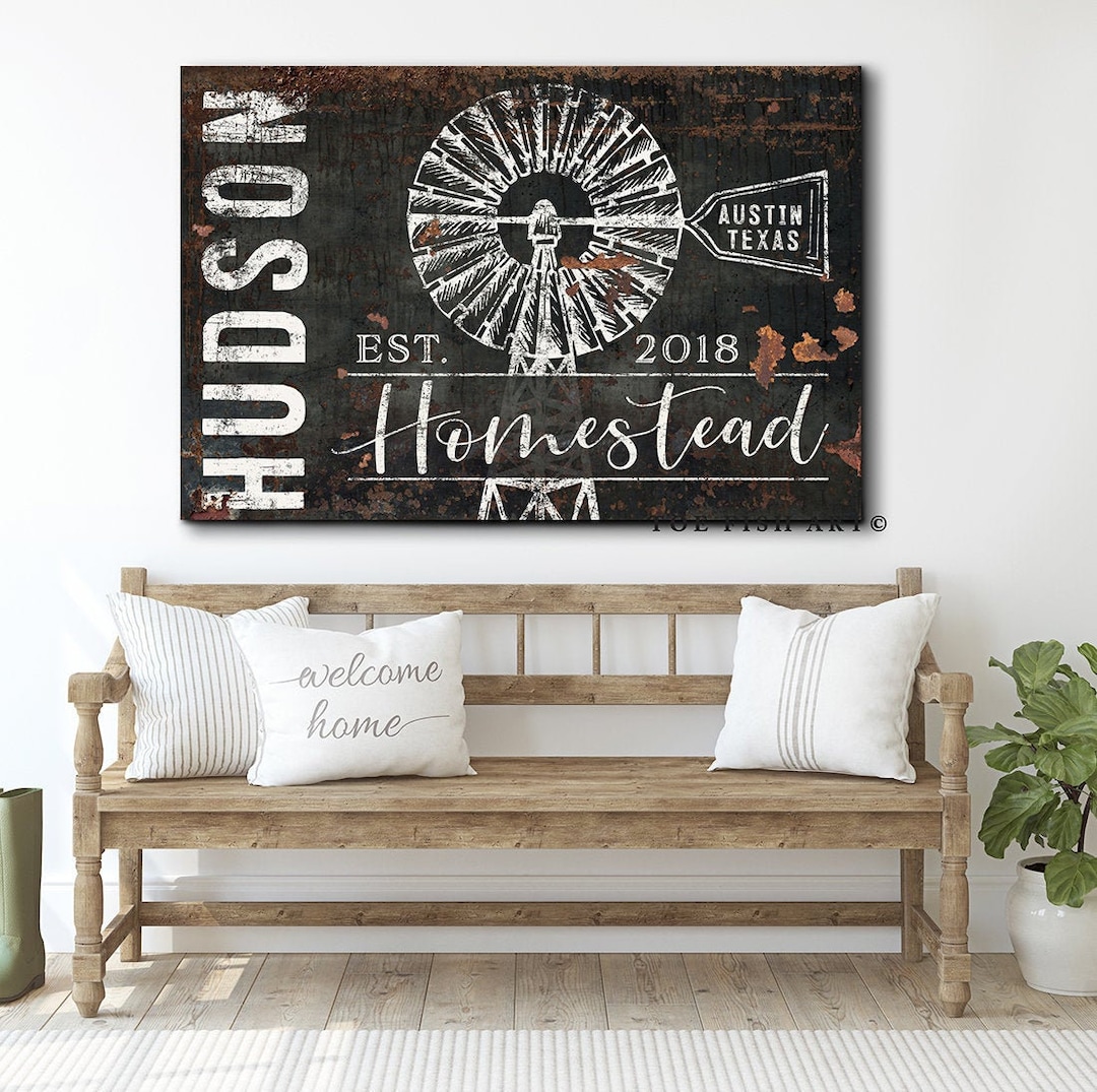 Modern Farmhouse Decor Custom Family Name Sign Rustic Wall Decor ...