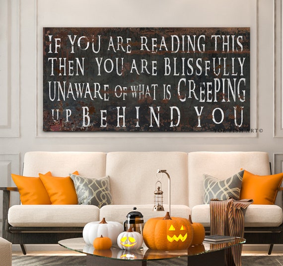 Halloween Sign Industrial Gothic Halloween Decor Creepy Rustic Etsy