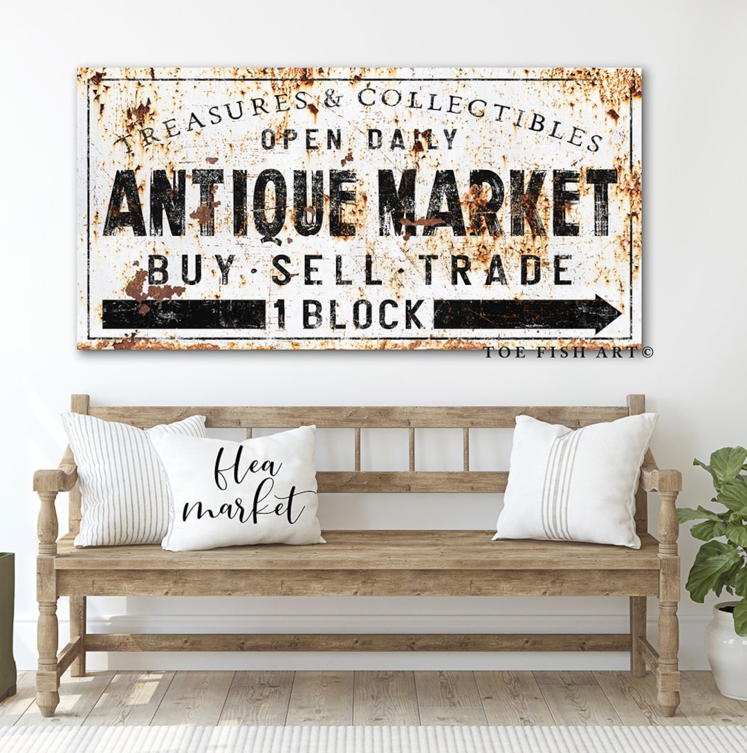 Modern Farmhouse Decor Antique Market Sign Rustic Wall Art Family ...