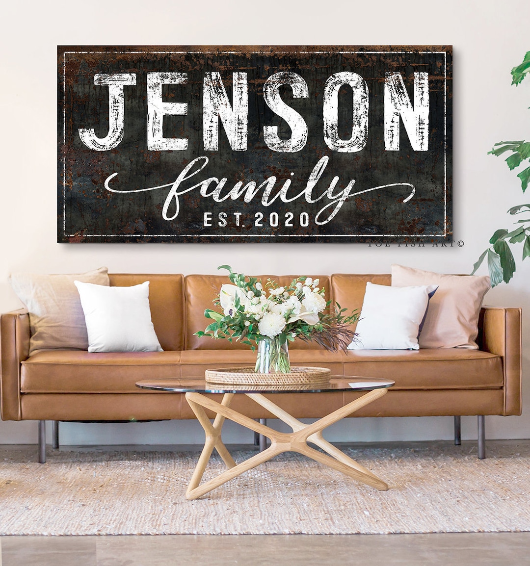 Family Name Sign Modern Farmhouse Last Name Established Signs Home ...