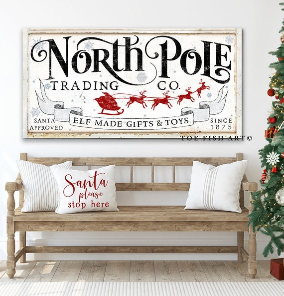 Rustic Christmas Sign Walking in a Winter Wonderland Modern Farmhouse Wall  Decor Vintage Holiday Wall Art Name Established Sign Large Print 