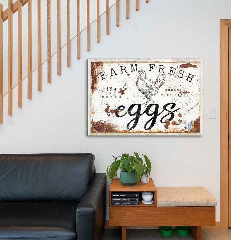Modern Farmhouse Wall Decor Kitchen Wall Art Farm Fresh Eggs Etsy