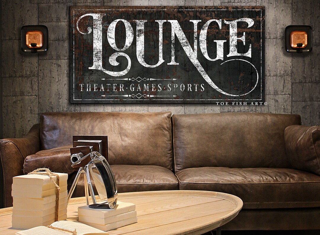 Modern Farmhouse Wall Decor Family Lounge Sign Large Rustic Wall Art ...