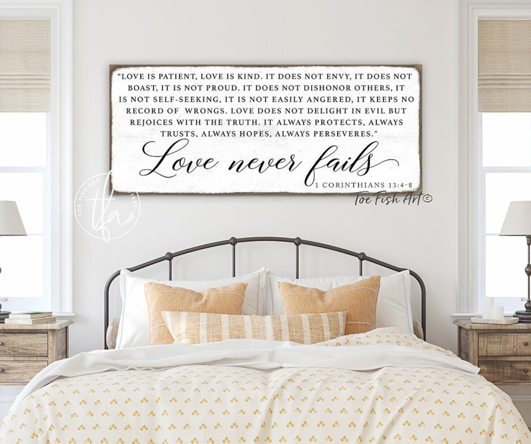 Love Never Fails Sign 1 Corinthians 13 Love is Patient Love is Kind ...