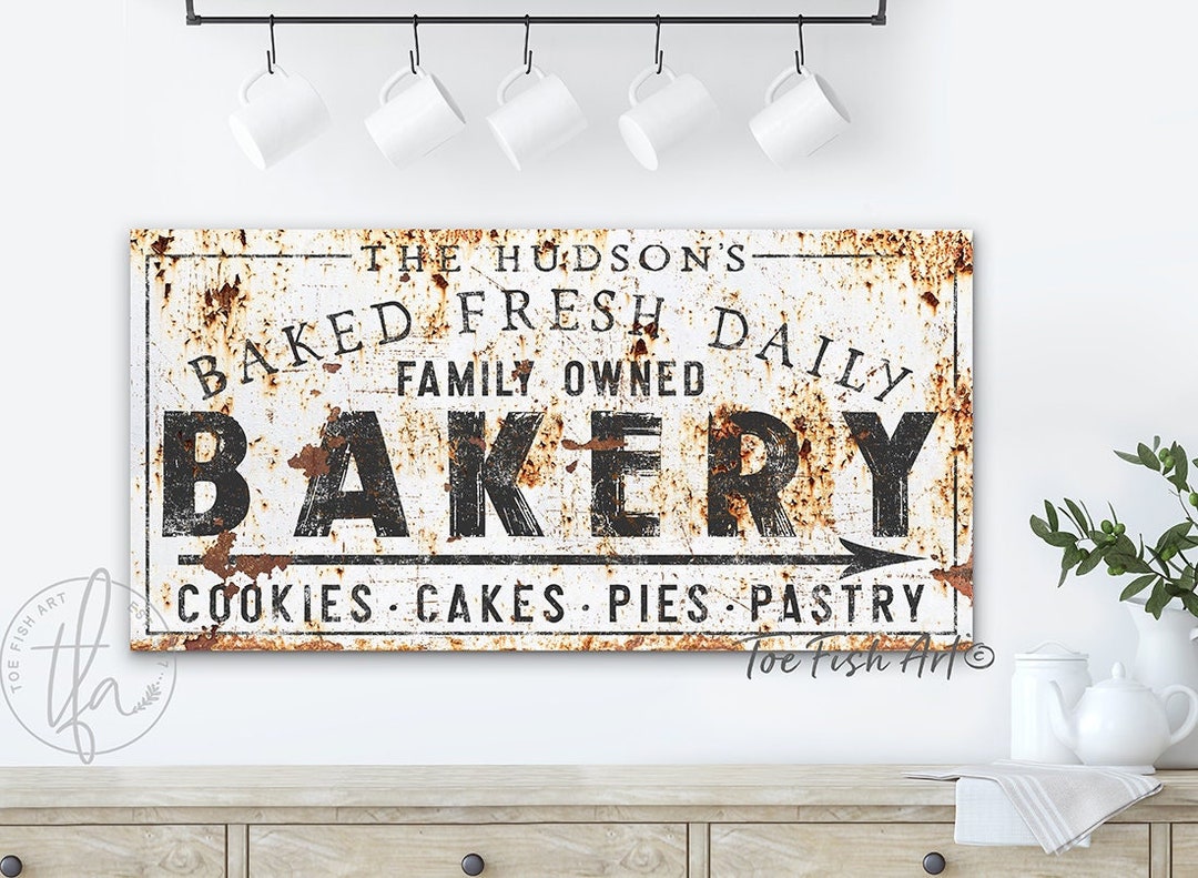Bakery Sign Modern Farmhouse Wall Decor Kitchen Sign Personalized Last ...
