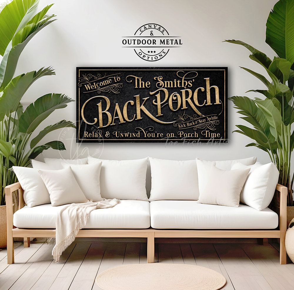 Personalized Back Porch Sign Backyard Bar and Grill Pool & Patio Deck ...