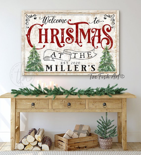 Christmas Decor Sign Personalized Custom Family Name Sign - Etsy