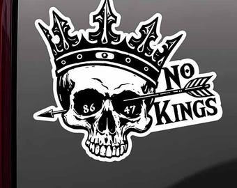 No Kings Anti-Trump Sticker: Anti-MAGA Vinyl Decal, Political Protest