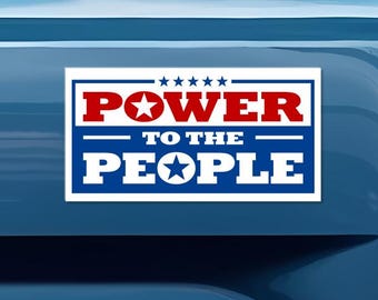 Power To The People Bumper Sticker, Anti-MAGA Vinyl Decal