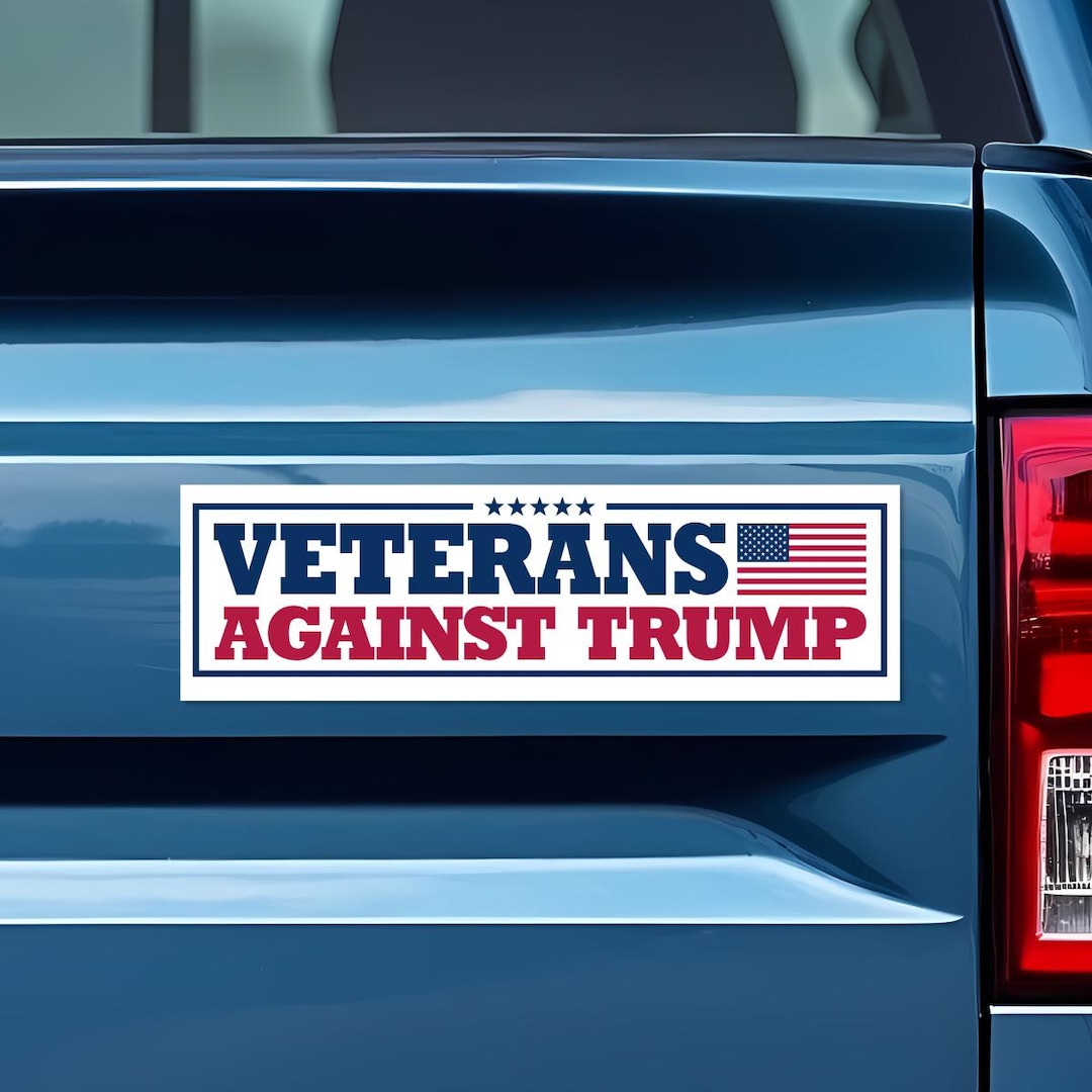 Veterans Against Trump Bumper Sticker or Car Magnet: Anti-maga ...