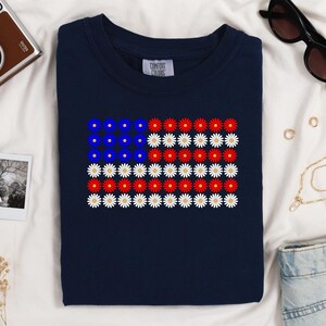 Floral USA Flag Shirt: 4th of July Patriotic Tee