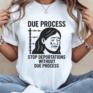 Due Process Comfort Colors T-shirt, Anti-Deportation Without Due Process Shirt, Immigration Justice Shirt