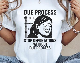 T-shirt Due Process Comfort Colors: immigratierecht, anti-deportatie