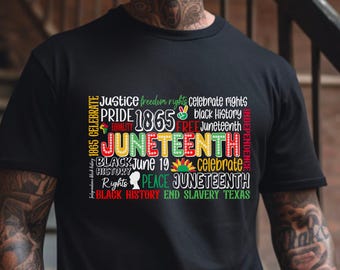 Juneteenth Word Art T-Shirt: Black History Freedom Tee