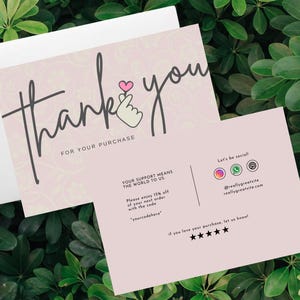 Merci carte | Feuillet d'emballage pour petite entreprise | Appréciation du client | Cartes imprimables/physiques