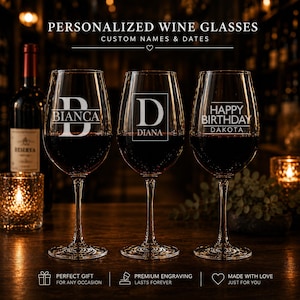 personalized wine glasses wedding favors Engraved Bridal Party 460ml Stemless Wine Glass