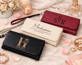 Personalisierte Brieftasche aus veganem Leder mit Gravur