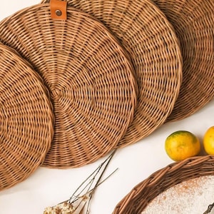 Handmade Linen Placemat with Leather Detail