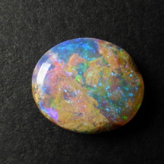 Freeform Opal Australian Boulder Opal 14 x 11 x 4mm Wood Fossil YU266 Untreated Opal Designer Gemstone Supplies