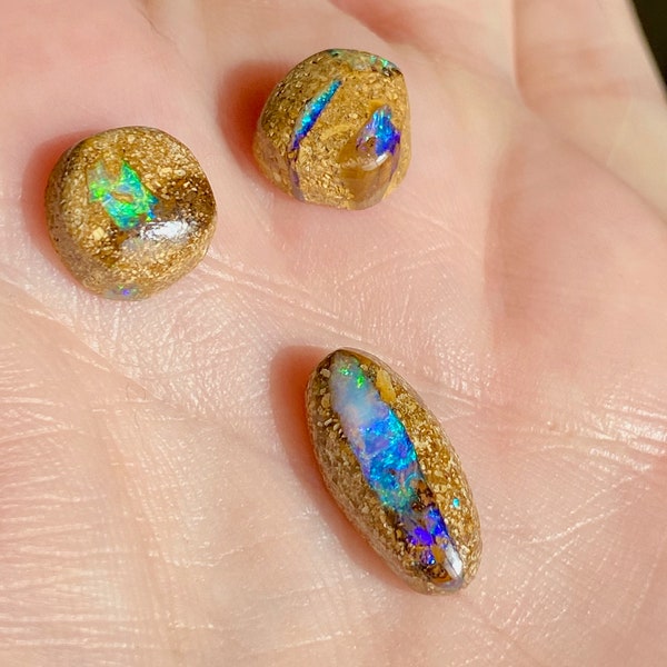 Jewellers Pack ! - Australian Boulder Opal - Wood Fossil  -  Freeform Opal -  Untreated Opal - Designer  - Gemstone Supplies  - YU270