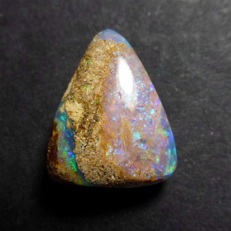 16 x 13 x 6mm Wood Fossil Opal Untreated Opal YU21 7.6ct Australian Boulder Opal Gemstone Supplies Video ! Designer