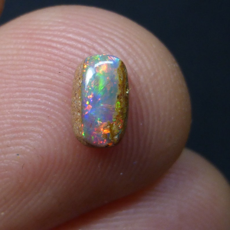 Pipe Wood Fossil 6.5 x 4 x 3 mm Freeform Video Australian Boulder Opal Opal Gemstone Supplies EW211