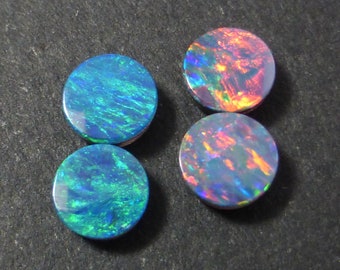 5mm x 1.8mm - 1.6 Carats - 4 x Australian DOUBLETS - Round  - Lightning Ridge Opal - Cabochon - PH165