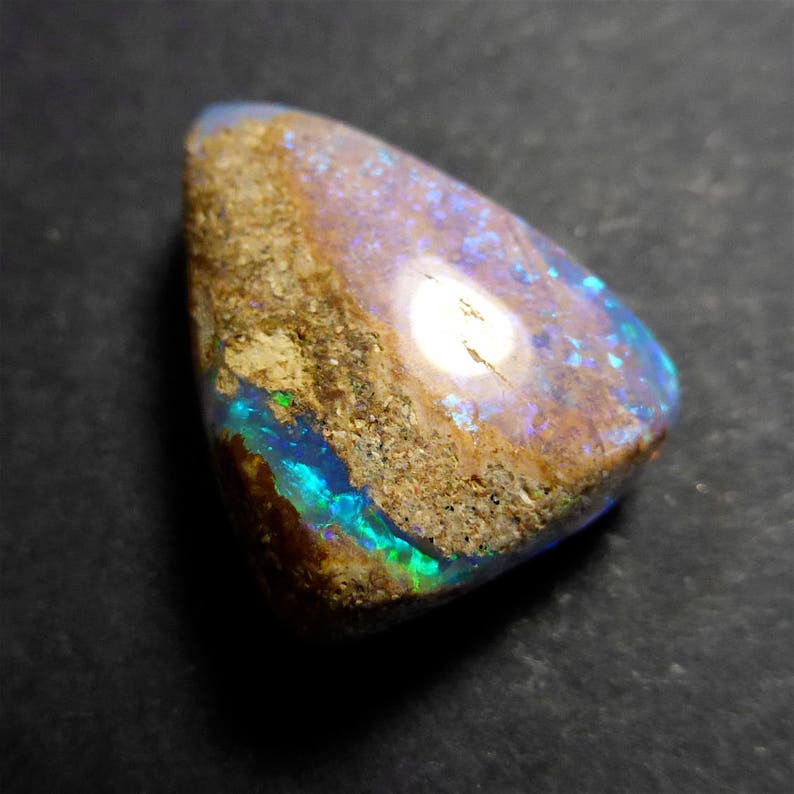16 x 13 x 6mm Wood Fossil Opal Untreated Opal YU21 7.6ct Australian Boulder Opal Gemstone Supplies Video ! Designer