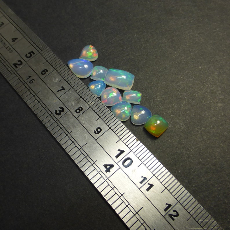 10 x Solid crystal Ethiopian Opal Cabochons Opal FG86 Supplies - Natural VIDEO: Jewellers Pack 5-10mm x 2-4mm