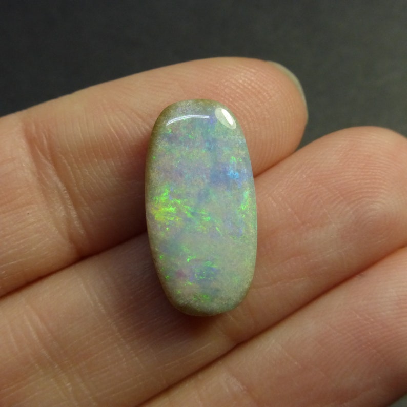 Gemstone Supplies EW28 Natural Australian Opal 6.6ct Designer Cabochon Video Solid Mintabie Opal 17.5 x 9 x 5mm