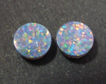 5mm x 1.8mm - 0.8 Carats - Australian DOUBLET - Round pair - Lightning Ridge Opal - Cabochon - PH163